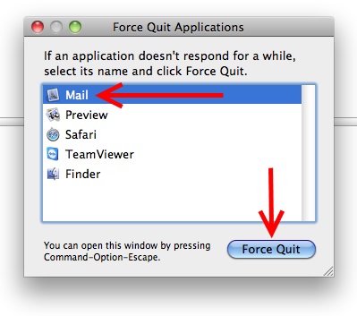 Force Quit Mac Mail