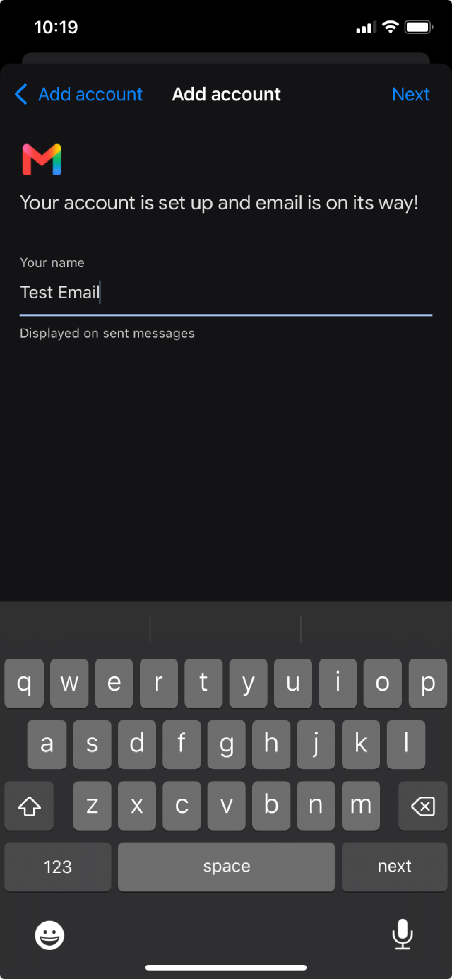 iphone Gmail app name displayed on sent messages