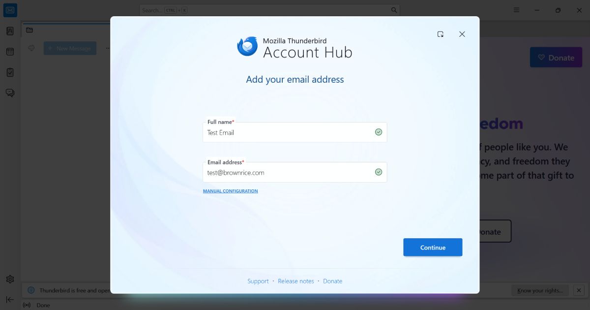enter name and email address