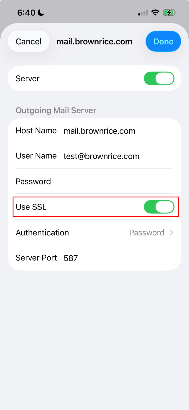 Full Email Address and Username use SSL
