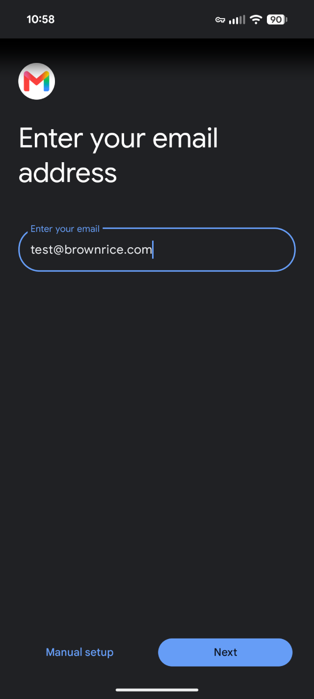 Google Pixel Gmail app add email address