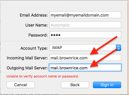 Mac Mail: Incoming server settings